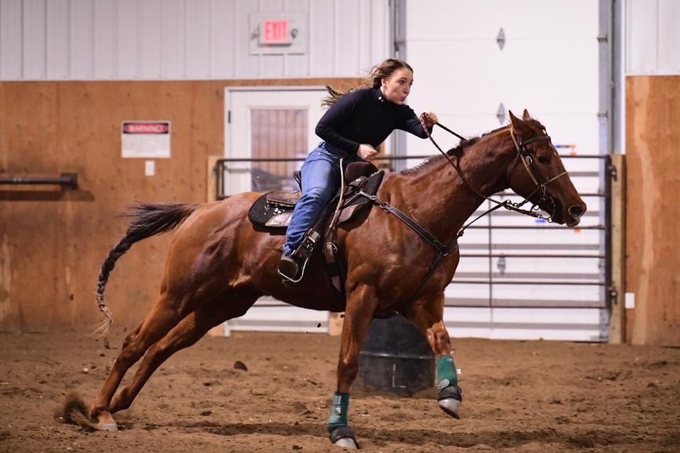 Barrel racing indoors