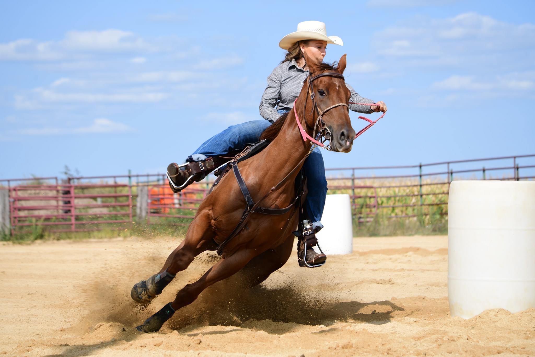 Barrel racing outdoors